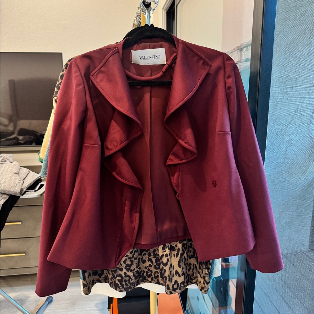 Valentino Red Blazer Classic Tailored Suit Jacket